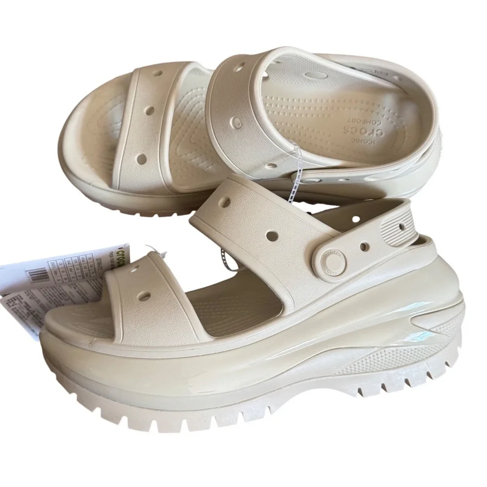 Crocs Mega Crush Platform Sandals Bone Size 9